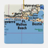Vt. Walton Beach Map Keramisch Ornament (Achterkant)