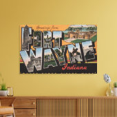 Vt. Wayne, Indiana - Grote Letter Scenes 3 Canvas Afdruk (Insitu (Woonkamer))