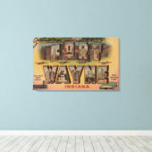 Vt. Wayne, Indiana - Grote Letter-scènes Canvas Afdruk (Insitu (Houten vloer))