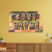 Vt. Wayne, Indiana - Grote Letter-scènes Canvas Afdruk (Insitu (Woonkamer))