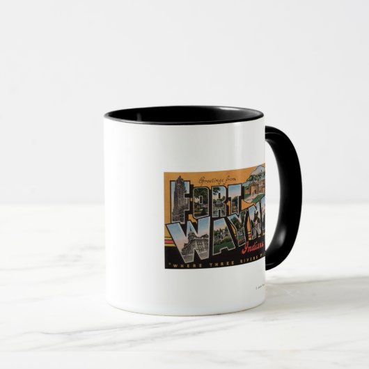Vt. Wayne, Indiana - Grote Letter-scènes Mok (Voorkant rechts)