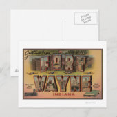 Vt. Wayne, Indiana - Large Letter Scenes 2 Briefkaart (Voorkant / Achterkant)