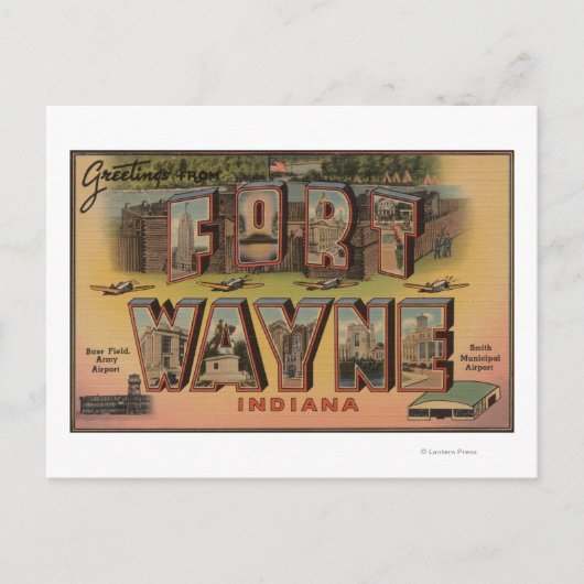 Vt. Wayne, Indiana - Large Letter Scenes 2 Briefkaart (Voorkant)