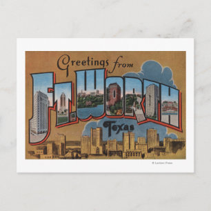 Vt. Worth, Texas - Large Letter Scenes Briefkaart