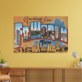 Vt. Worth, Texas - Large Letter Scenes Canvas Afdruk (Insitu (Woonkamer))