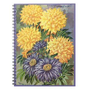 VTG Botanische Asters & Coneflowers Spiraalvormig Notitieboek