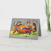 Vtg Indiase Thanksgiving bday kalebas kinderen kaa Bedankkaart (Voorkant)