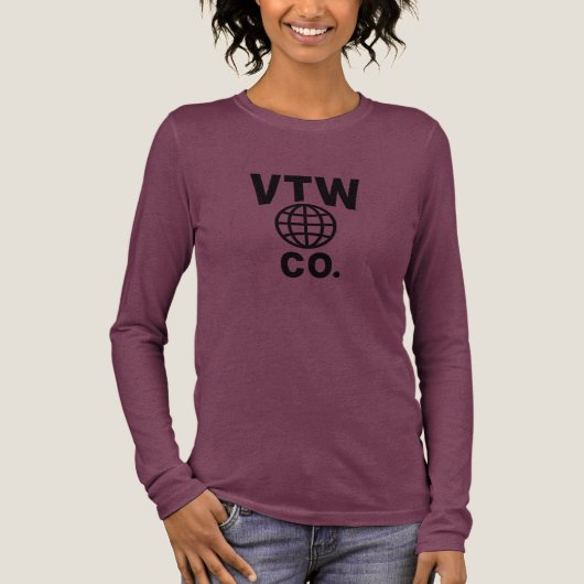 VTW Co. Bella+Canvas Tri-blend Shirt met lange mou (Voorkant)