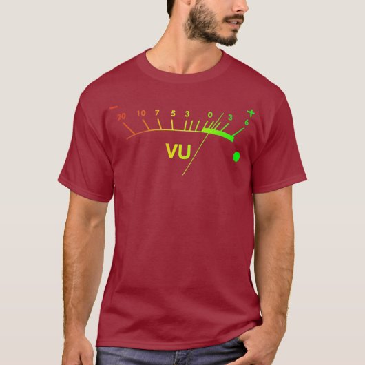 VU Meter dB DJ T-Shirt (Voorkant)