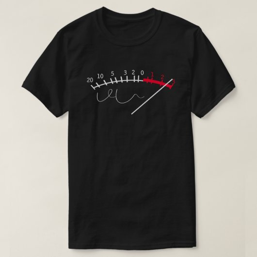 VU Meter Geluidsniveau Studio T-shirt (Design voorkant)
