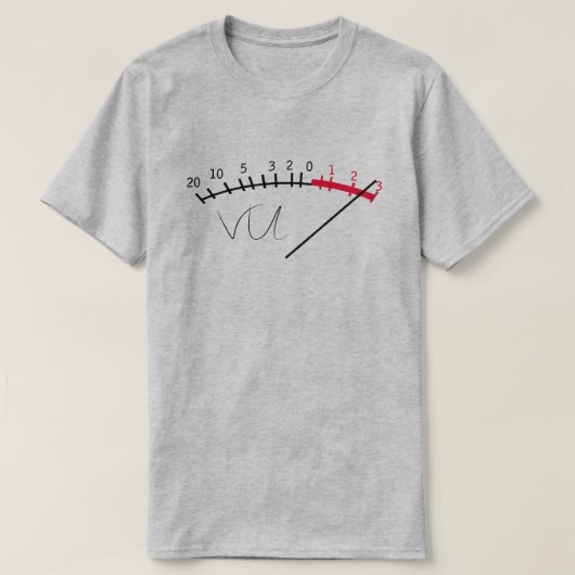 VU Meter Geluidsniveau Studio T-shirt (Design voorkant)