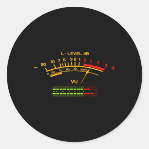 VU Meter Hi-Fi Audio Stereo Muziek Geluid Ronde Sticker