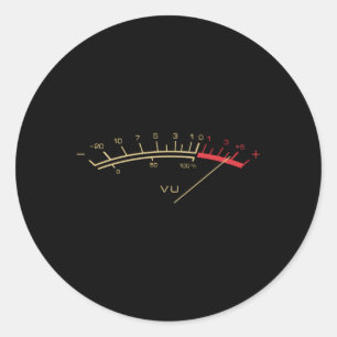 VU Meter Hi-Fi Stereo Muziek Ronde Sticker