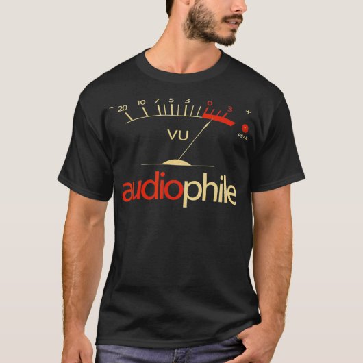 VU-meter HiFi  stereo-audiofiel T-shirt (Voorkant)