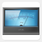 VU-signaalmeter Vierkante Sticker (Voorkant)