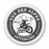 Vue des Alpes Zwitsers-Alpen motortour Sticker (Voorkant)