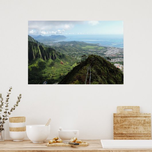 Vue des Stairway to Heaven (Hawaii) Poster (Keuken)