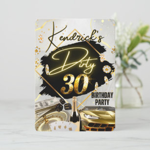 Vuil 30 Zwarte Goud Casino Luxe Verjaardagsfeest Kaart