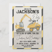 Vuil 3de constructie verjaardagsuitnodiging kaart (Voorkant)