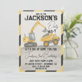 Vuil 3de constructie verjaardagsuitnodiging kaart (Staand voorkant)