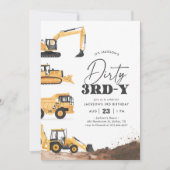 Vuil 3e Verjaardagsfeest Bouw 3e Verjaardag Kaart (Voorkant)