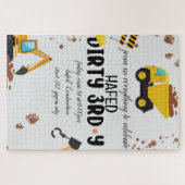 Vuil 3e verjaardagsuitnodiging legpuzzel (Horizontaal)