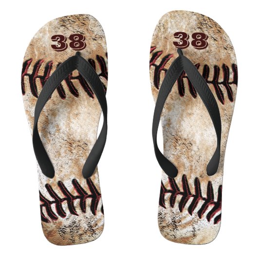 Vuil Baseball Flip Flops met je shirt NUMMER (Voetbed)