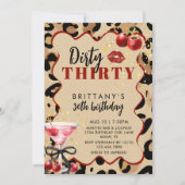 Vuil Dertig Cherry Martini Glam 30e Verjaardag Kaart (Voorkant)