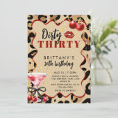 Vuil Dertig Cherry Martini Glam 30e Verjaardag Kaart (Staand voorkant)