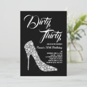Vuil Dertig Verjaardagsuitnodiging Kaart (Staand voorkant)