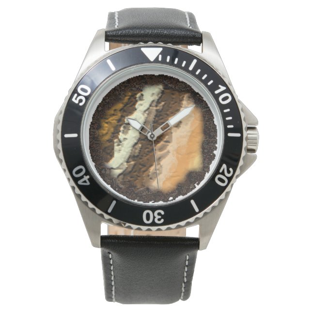 Vuil en Cartografische Bergen Horloge (Voorkant)