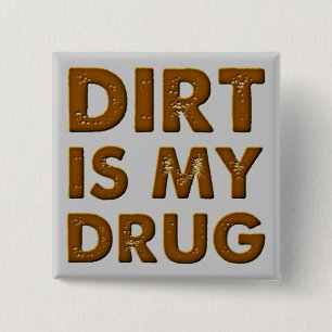 Vuil Is Mijn Drug Dirt Bike Motocross Knop Badge Vierkante Button 5,1 Cm