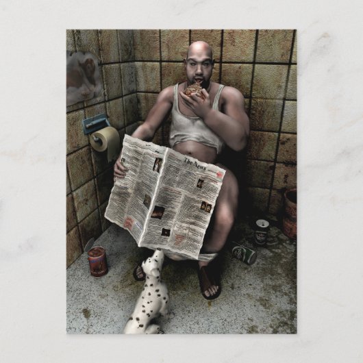 vuil man briefkaart (Voorkant)