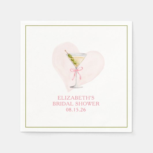 Vuil Martini Coquette strik trendy bruidsmeisjesfe Servet (Voorkant)