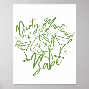 Vuil Martini Meisje Poster