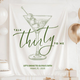 Vuil Martini thema 30e verjaardagspartij banner Wandkleed