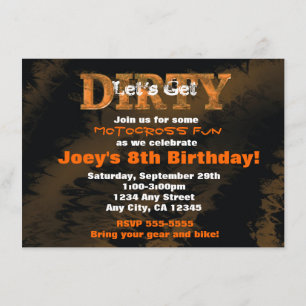 Vuil Modder Ren Race Motocross Racing Uitnodiging