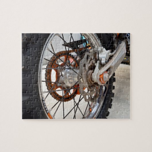 Vuil Motorfiets Achterwiel, Legpuzzel (Horizontaal)