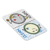 Vuil of schoon - Vaatwasser Status Cartoon Borden Magneet (Rechterzijde)