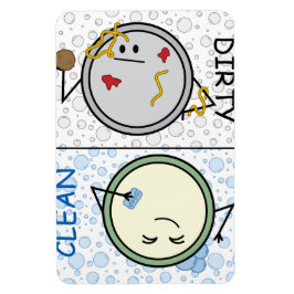 Vuil of schoon - Vaatwasser Status Cartoon Borden Magneet