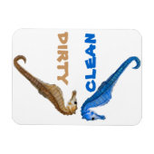 Vuil of schoon zeepaardje magneet (Horizontaal)