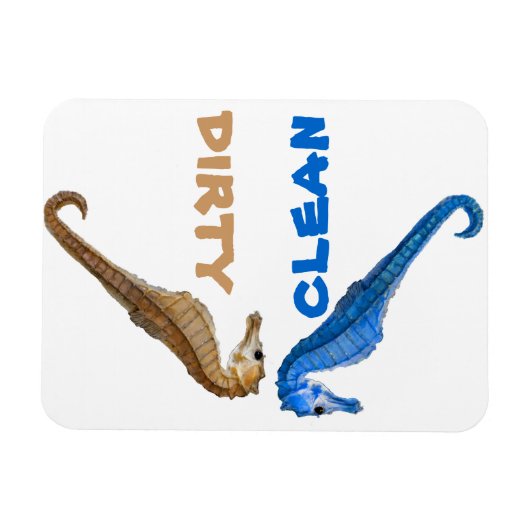 Vuil of schoon zeepaardje magneet (Horizontaal)