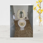 "Vuil Oud Toilet" Verjaardagskaart Kaart (Gele Bloem)