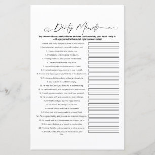 Vuil Riddles Bachelorette Feestspel