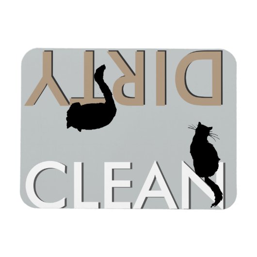 Vuil-schone kat Vaatwasser Magneet (Horizontaal)