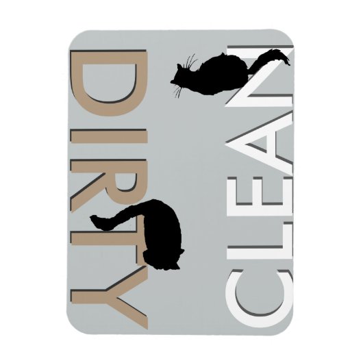 Vuil-schone kat Vaatwasser Magneet (Verticaal)