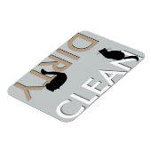 Vuil-schone kat Vaatwasser Magneet (Linkerzijde)