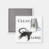 Vuil Schoon Afwasmachine Magneet Draak (Voorkant / Achterkant)