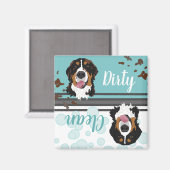 Vuil/Schoon Berner Sennenhond Magneet (Voorkant / Achterkant)
