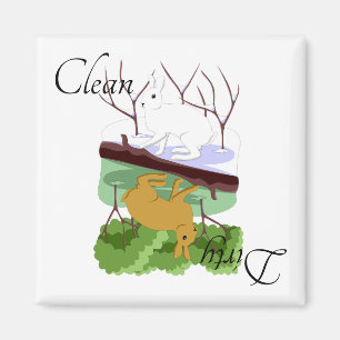 Vuil Schoon Vaatwasser Magneet Konijnenhaas Konijn